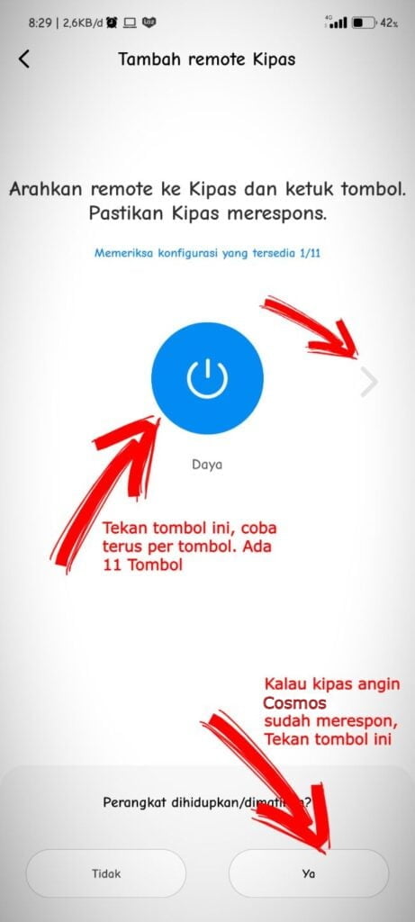 Aplikasi Remote Kipas Angin Cosmos